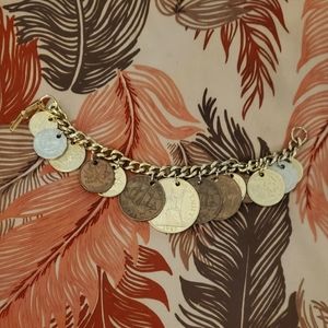 Multi coin bracelet 7 inches